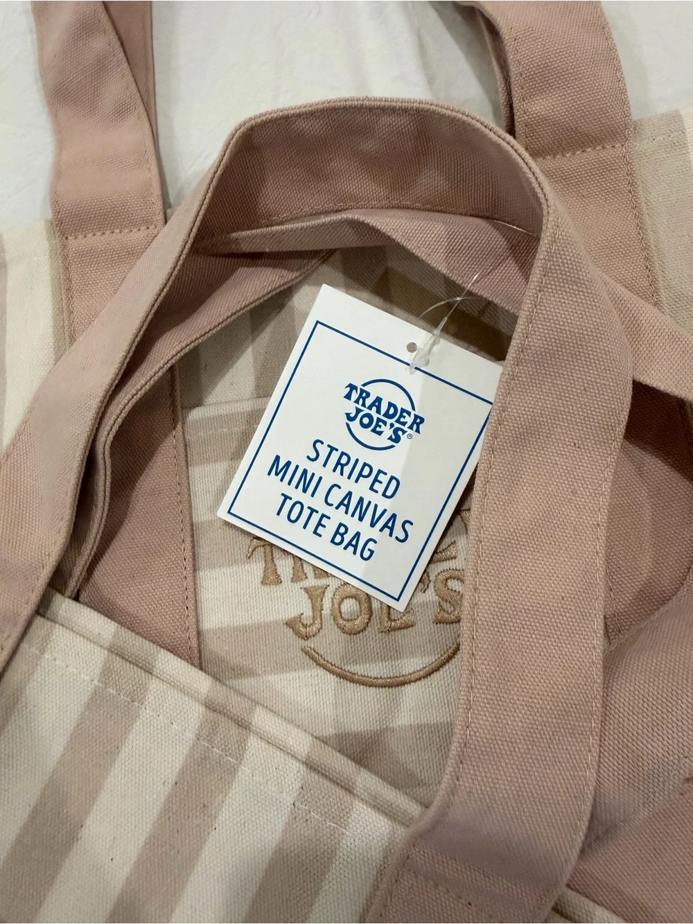 Cream Stripe Canvas Tote Bag - Trader Joe’s